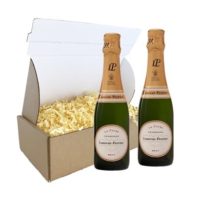 Laurent Perrier La Cuvee Brut Champagne 37.5cl Duo Postal Box
